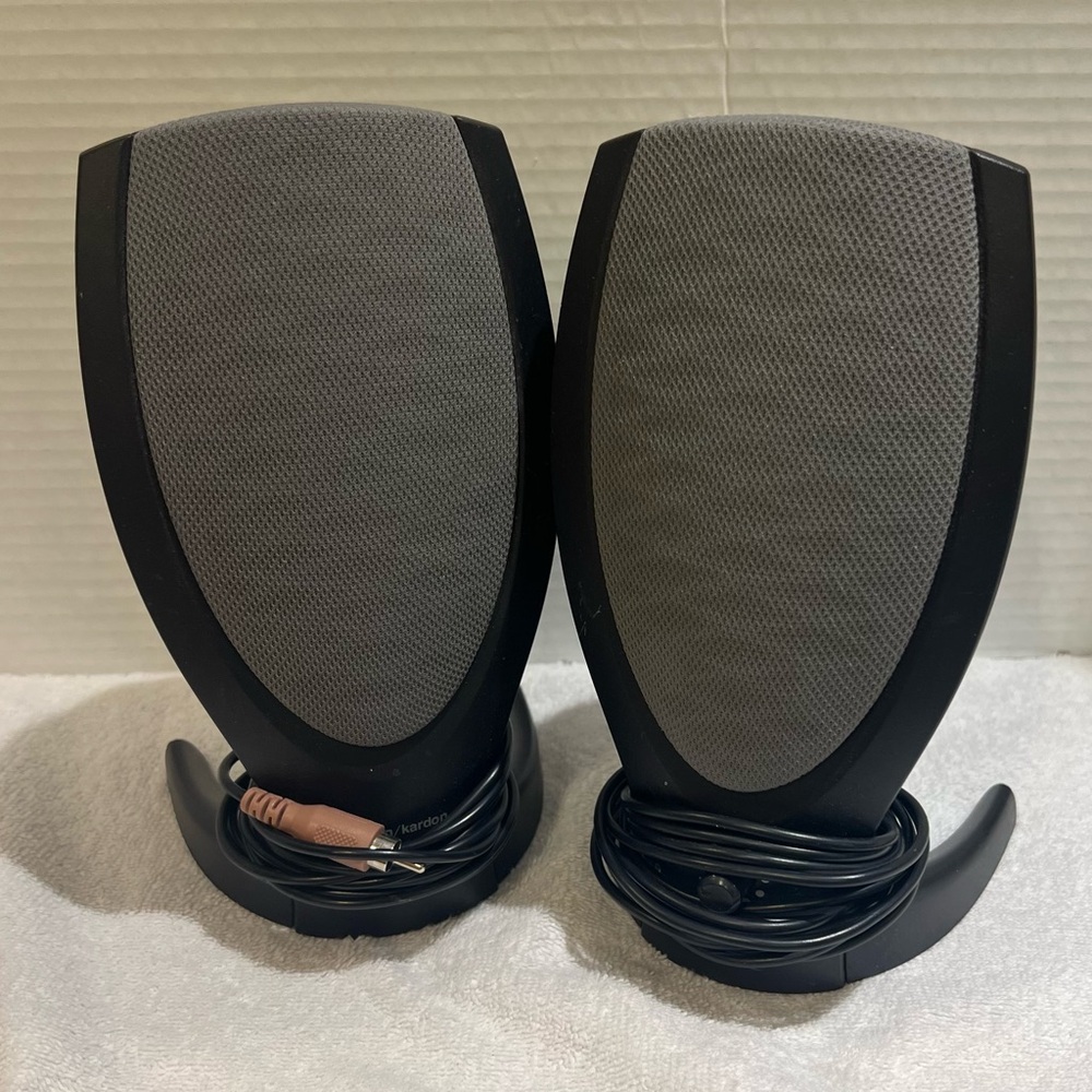 Black and Gray Computer Speakers